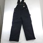 Carhartt Men's Black Overalls 34 X 28 Lined Double Knee Canvas Snow RN 14806