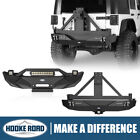 Hooke Road Front Bumper & Tire Carrier Rear Bumper for 07-18 Jeep Wrangler JK (For: Jeep)