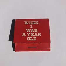 When I Was A Year Old Vintage Explicit Dirty Humor Novelty Matchbook
