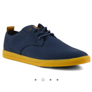 Clae Ellington Textile Sneakers Shoes Mens 8 Blue Lace Up Gum Soles Low Top