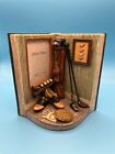 Nostalgic Golf Bookend/Photo Frame with Various Golf Equipment Display - Vintage