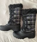 TUNDRA DIANA Womens Winter Snow Boots Size 9 Black/Purple Knee High Lace Up Fur