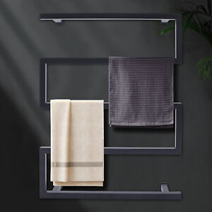 Bathroom Heated Towel Rack Rail 5 Bars Ladder Electric Clothes Heater Warmer