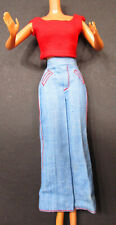1974 Barbie Best Buy #7818 COMPLETE Light Blue Denim Jeans w/Red Top
