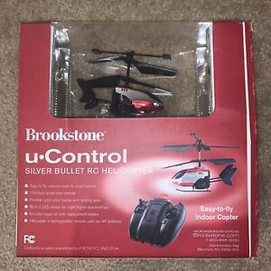 Brookstone U-Control Silver Bullet RC Red Helicopter - Indoor Use- No Lift-off