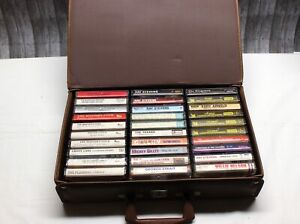 Vintage Cassette Tapes With Storage Case - Lot of 30 - Elvis, George Strait +
