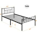 Twin Size Platform Metal Bed Frame Mattress Foundation w/ Headboard