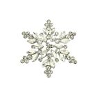 Snowflake Pin Rhinestone Crystal Holiday Brooches Winter Snow Flake Jewelry