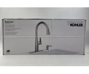 KOHLER Pull Down Sprayer Kitchen Faucet Easy-to-Clean Metal Vibrant Stainless