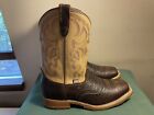 Mens 10.5 EE Square Toe Bison ICE Roper Work Western Cowboy Boots USA Made
