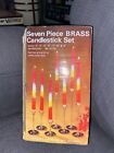 New ListingVintage Brass Candle Holders Graduated Tapered Set of 7 Candlesticks MCM Nos. O