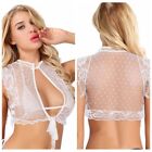 Sexy Women Lace Sheer Bralette Bustier Bra Lingerie Crop Top See-though Cup Bra