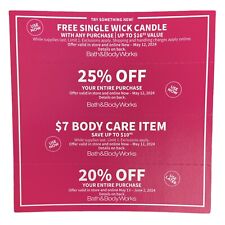 Bath & Body Works Coupon Set 25% + 20% Off Candle $7 Body Care Exp 5/12/24 NEW