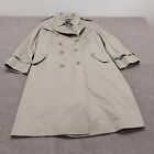 VTG Vintage Burberrys' Mens 44 Long Sleeve Tan Plaid Double Breasted Trench Coat