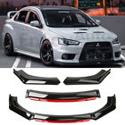 For Mitsubishi Lancer universal Front Bumper Lip Spoiler Body Kit Glossy Black (For: Lancer GTS)