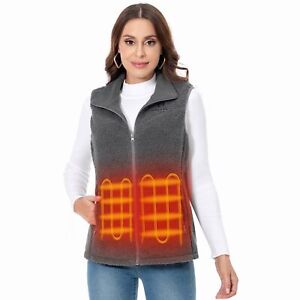 SGKOW Women's Heated Vest:7.4V 10000mAh Battery - Warm Fleece for Hunting/Hiking