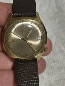 VINTAGE ACCUTRON MENS WATCH  14k GOLD FILLED