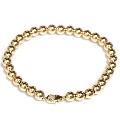 14k Gold Beaded Bracelet with Lobster Clasp 5mm Beads 6
