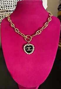Upcycled CHANEL charm necklace