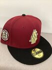 Chicago Cubs New Era 59FIFTY Maroon Black Tan Hat Cap 7 3/4 New