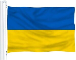 3x5Ft Ukraine Flag Plain Premium Quality Ukrainian House Banner Grommets 100D US