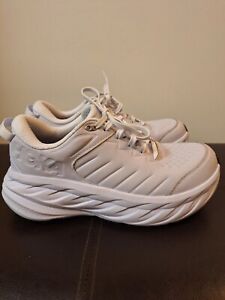 Hoka  Bondi SR Womens Size 8.5 Shoe  Running Slip Resistant Leather White