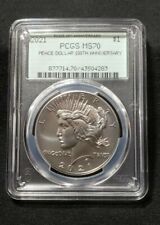 2021 Peace Silver Dollar PCGS MS70 100th Anniversary with Old Style Green Label