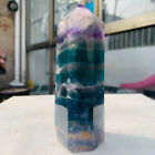 451g Natural unique colored fluorite pillar quartz crystal sample