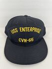 Vintage AJD USS Enterprise CVN 65 SnapBack Hat USN Patch Cap Made In USA