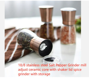 18/8 stainless steel Salt Pepper Grinder mill adjust ceramic core with shaker li