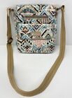 Sakroots Artist Circle Coated Canvas Turquoise & Tan Crossbody Bag / Purse -NWOT