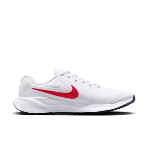 Nike REVOLUTION 7 Men's White Red FB8501-100 Athletic Running Shoes