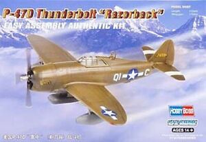 HobbyBoss P-47D Thunderbolt Razorback - Plastic Model Airplane Kit - 1/72 Scale