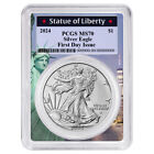 2024 $1 American Silver Eagle PCGS MS70 FDOI Statue of Liberty Frame