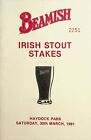 Beamish Irish Stout Stakes Race Card Haydock Park 1991 horse racing beer guinnes