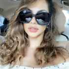 Women OVERSIZED Sunglasses Lady Flat Top Big Huge Sunnies Fashion / Glasses Case