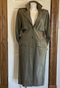 Vintage Together! Green Cotton Duster Jacket Trench Coat Womens Sz 8 SBox
