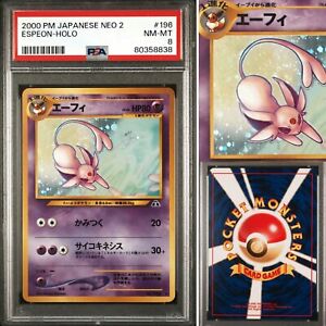 Espeon No. 196 Neo 2 Discovery PSA 8 Japanese Pokemon Card Holo 2000 Big Swirl