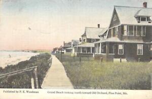 Grand Beach, Old Orchard, Pine Point, Maine Scarborough 1921 Vintage Postcard