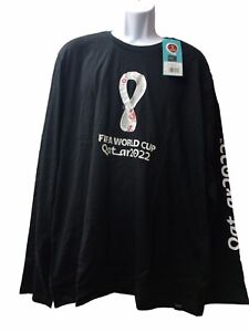 FIFA World Cup Qatar 2022 Long Sleeve T-Shirt Black Men's Size XXL Breathable