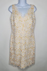 Loft Womens White Floral Lace Nude Lined Sleeveless Shift Dress Size 6 Beach