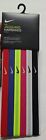 NEW NIKE Swoosh Jacquard hairbands 6 pack multi colors with silcone strip NICE!