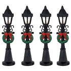 Set of 4 Lighted Street Lamps Christmas Village Display Pieces - 4.75