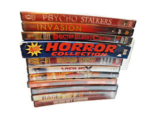 Lot of 11 Horror Movies/Cases Total of 27 Titles Used Previewed DVD