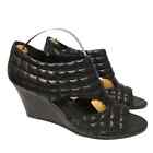 7 For All Mankind Women's Sandals wedge Black Quilted Design Size 9.5 NWOB