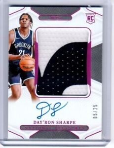 2021-22 National Treasures Rookie Patch Autograph Pink DAY'RON SHARPE 5/25 RPA