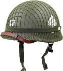 WWII US Army M1 Helmet WW2 Gear WW2 Helmet Metal Steel Shell Replica with Net US
