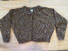 Vintage Paul Et Daffier Fuzzy Mohair Sweater Cardigan Brown Small Button Up