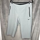 Nike Men's Long Shorts Medium Gray Capri 3/4 Pants Below Knee Zipper Pockets