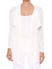 YEMAK Women's Long Sleeve Sheer Slub Open Front Casual Cardigan Sweater MK8080